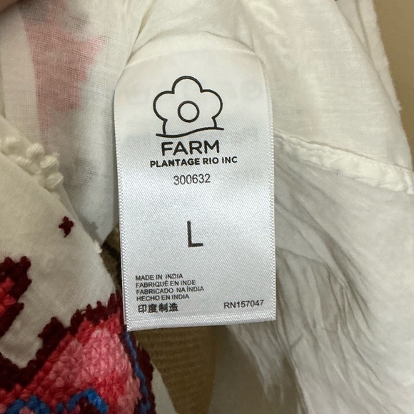 Farm Rio Macaw Cross Stitch Embroidered Mini Cotton Dress Size Large - Picture 13 of 13